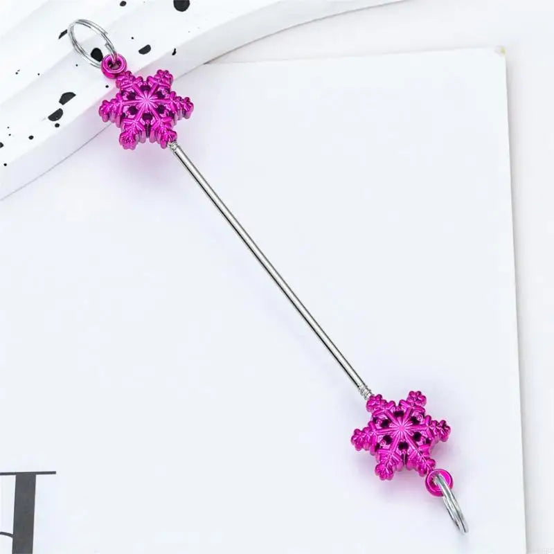 6 Metal Snowflake Ornament DIY Bead Crafts Christmas Tree Holiday