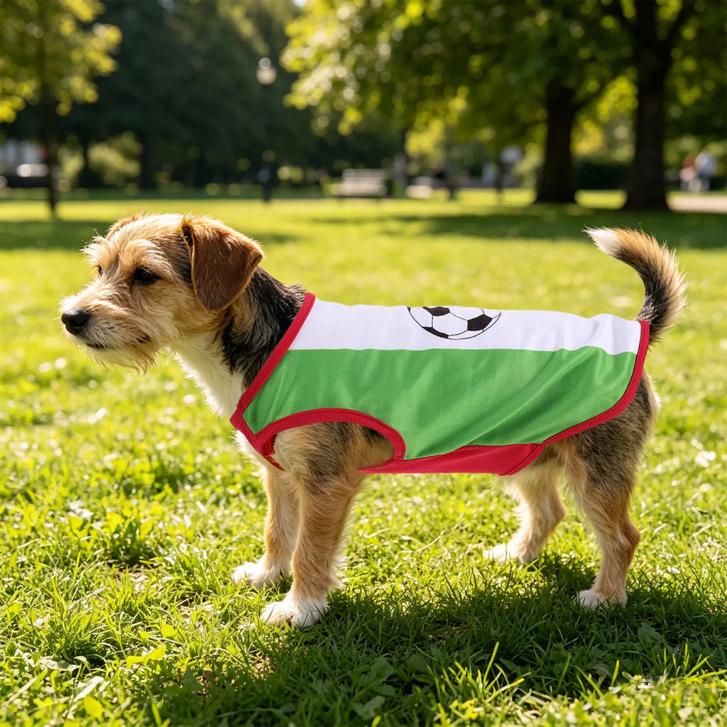Soccer Dog Jersey Sleeveless Pet Tank Colors Red Green White