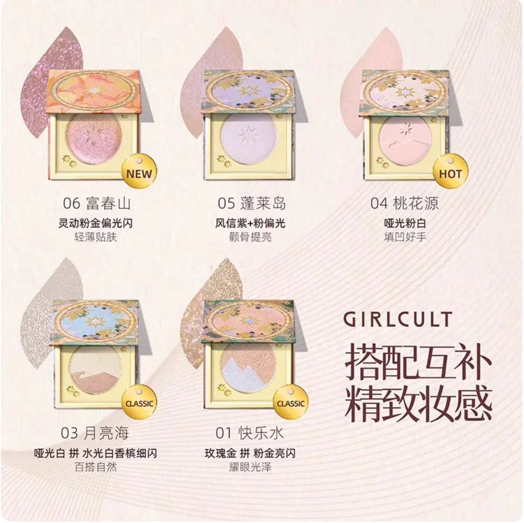 Girlcult Highlighter Palette Matte Stain Shimmer Texture Highlighting Zpaxo