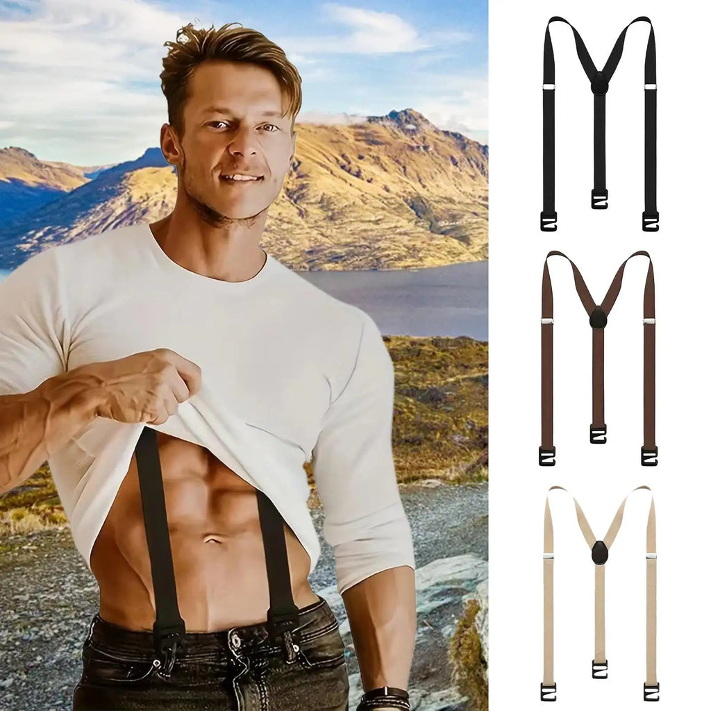Invisible Men Suspenders Y-back Under Clothing Elastic Belt