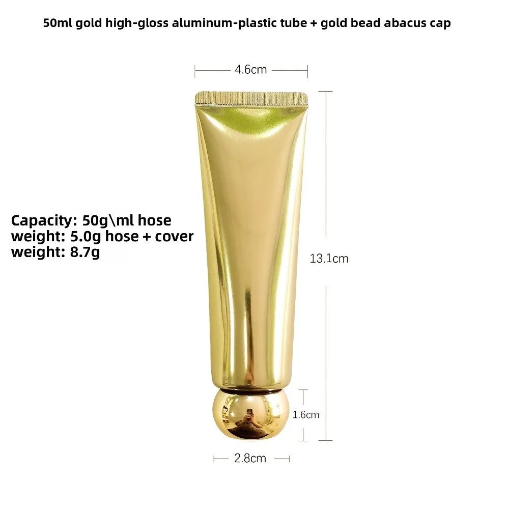 50ml Squeeze Tubes Empty Refillable Travel Bottles Plastic Gold Silver Cosmetic Containers For Facial Cleaner Lotion Hand Cream Zpaxo
