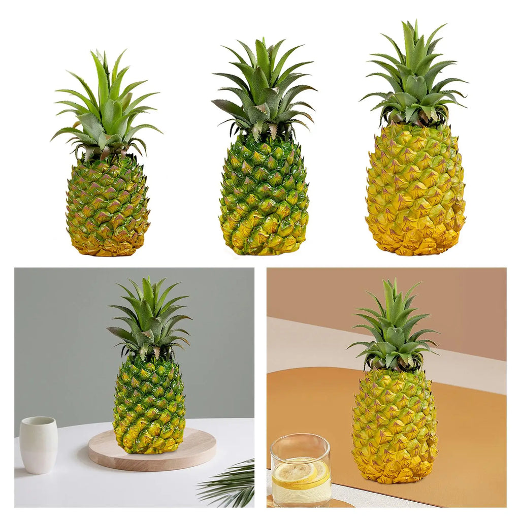 Artificial Pineapple Figurine Realistic Modern Simulation Fruit Decoration for Photography Prop Kitchen Bedroom Cabinet Home Zpaxo