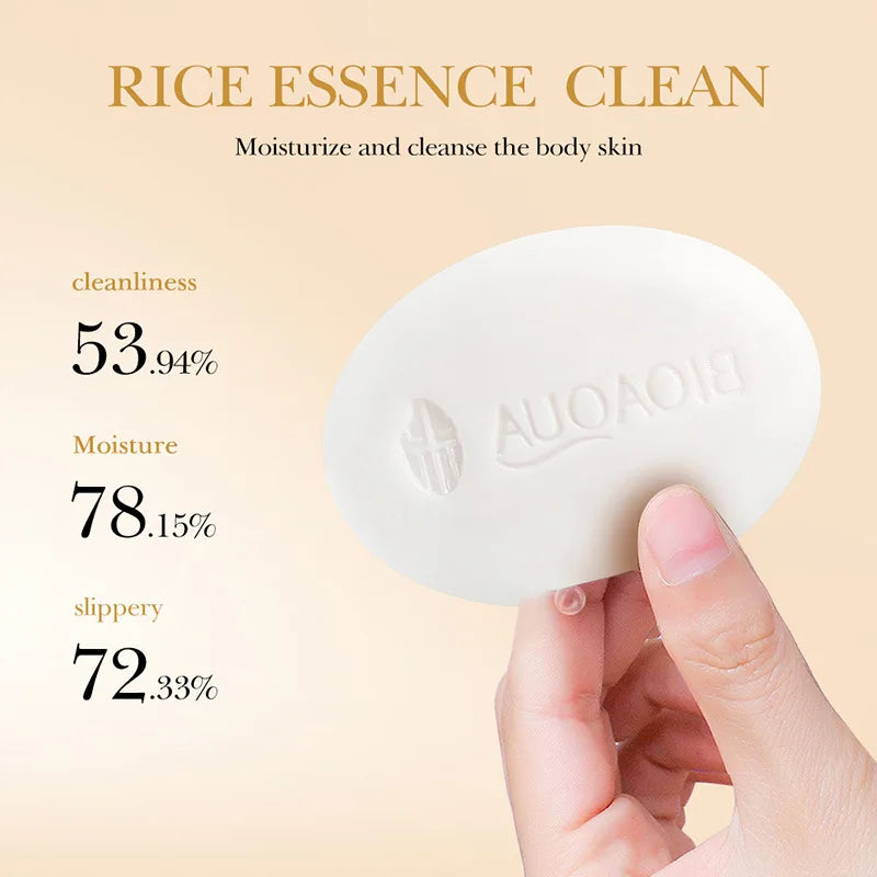 BIOAQUA White Rice Facial Soap – Oil Control Cleanser Bar Facial Cleansing Soap Zpaxo