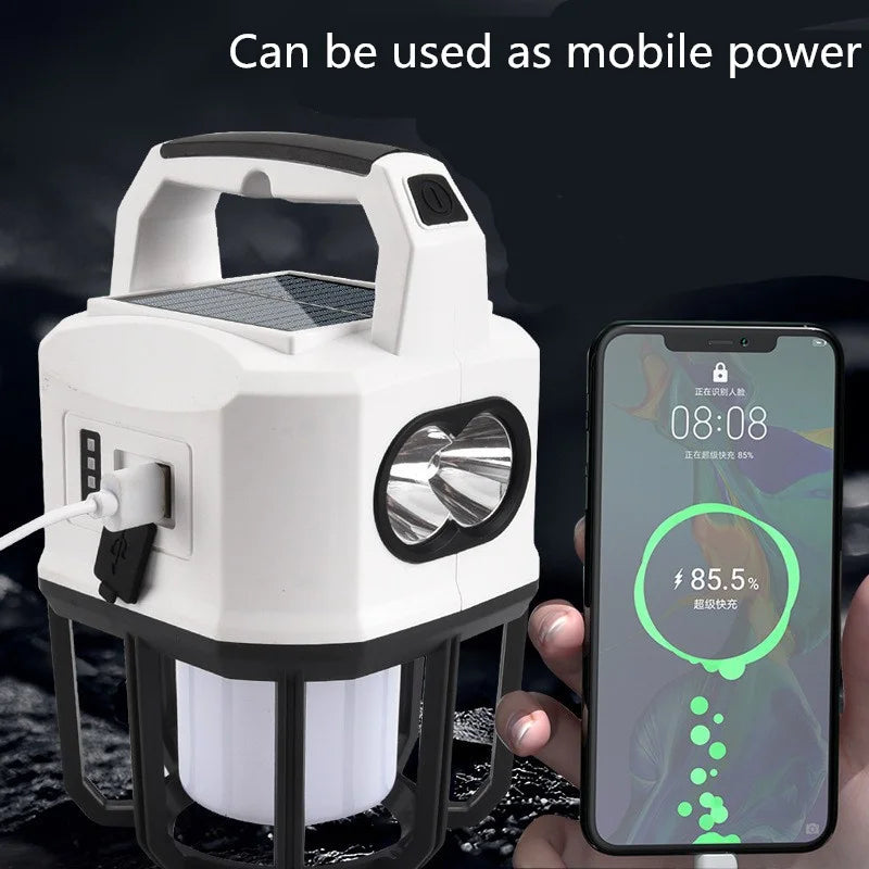 Solar Camping Lantern with Power Bank & USB Charging – LED Solar Camping Lantern Zpaxo