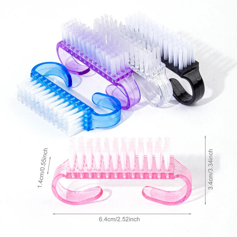 1/10pcs Acrylic Nail Brush Pink Blue Purple Remove Dust Plastic Cleaning Nail Brushes Nail Art Manicure Soft Remover Tools Zpaxo