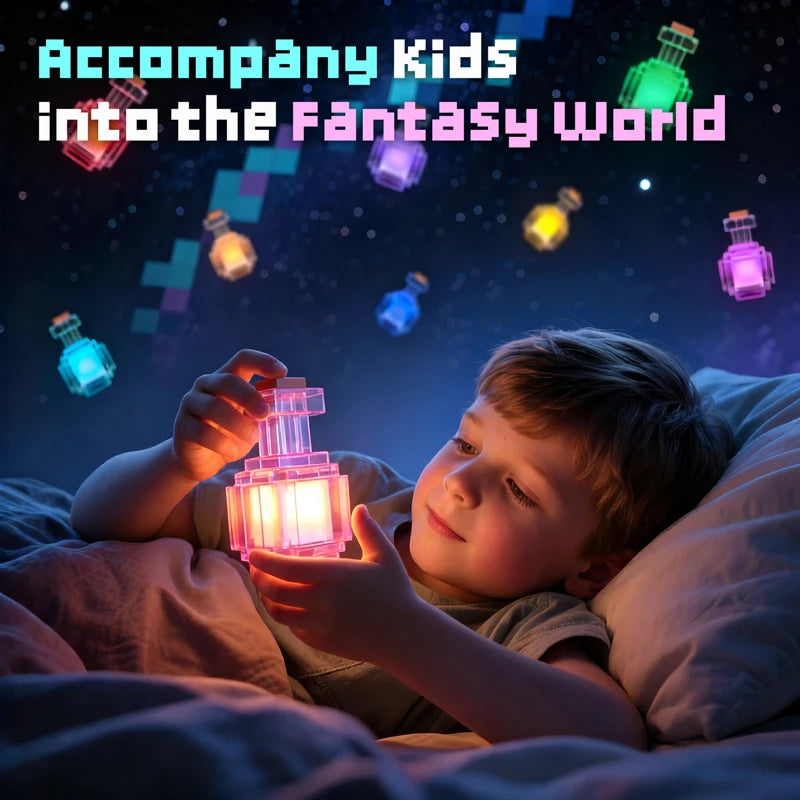 Rechargeable Night Light Mini 7 Liquid Medicine Bottle Pixel Wind