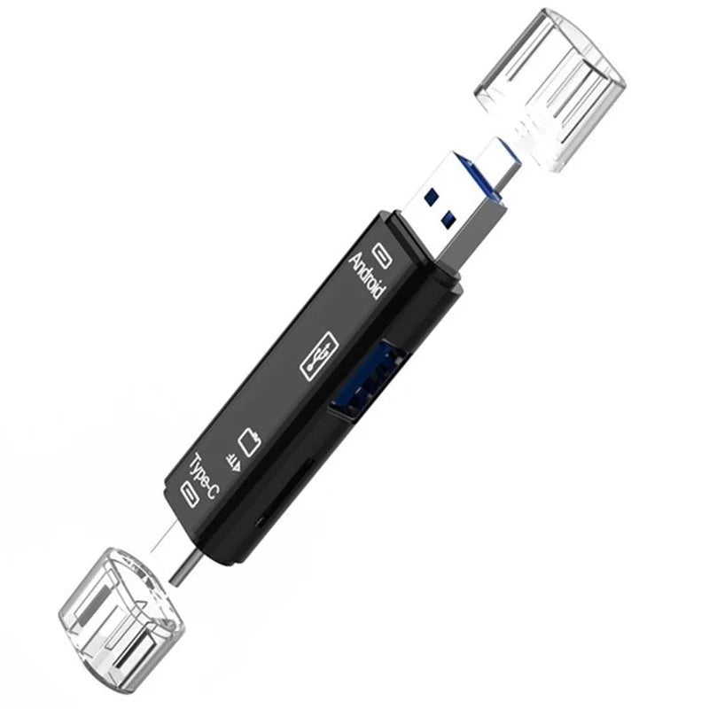 1 Multifunction USB C Micro SD TF Memory Card Reader Desktop Computer Zpaxo Black