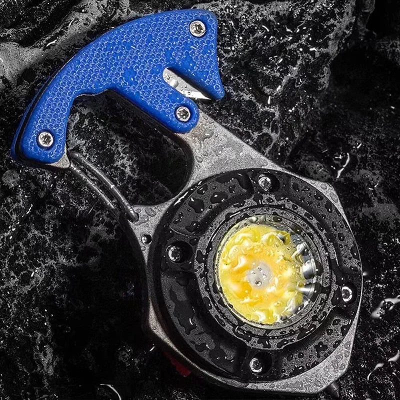 Mini COB Keychain Flashlight 7 Modes + Emergency Tool Set Keychain Flashlight Zpaxo