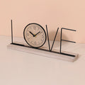 Nordic LOVE HOME Wrought Iron Wooden Table Clock Modern Letter Desk