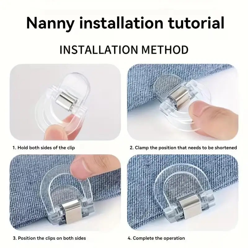 1/6pcs No-Sew Hem Clips – Adjustable Anti-Dragging Buttons, Invisible Fix for Shortening Pant Legs Zpaxo