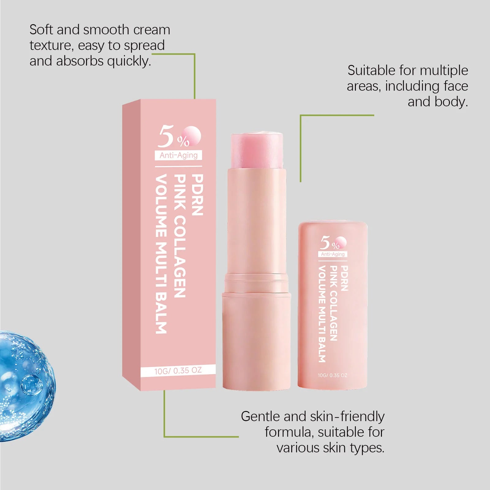 PDRN Pink Collagen Balm Stick – Anti-Wrinkle & Firming Skin Care Collagen Balm Stick Zpaxo