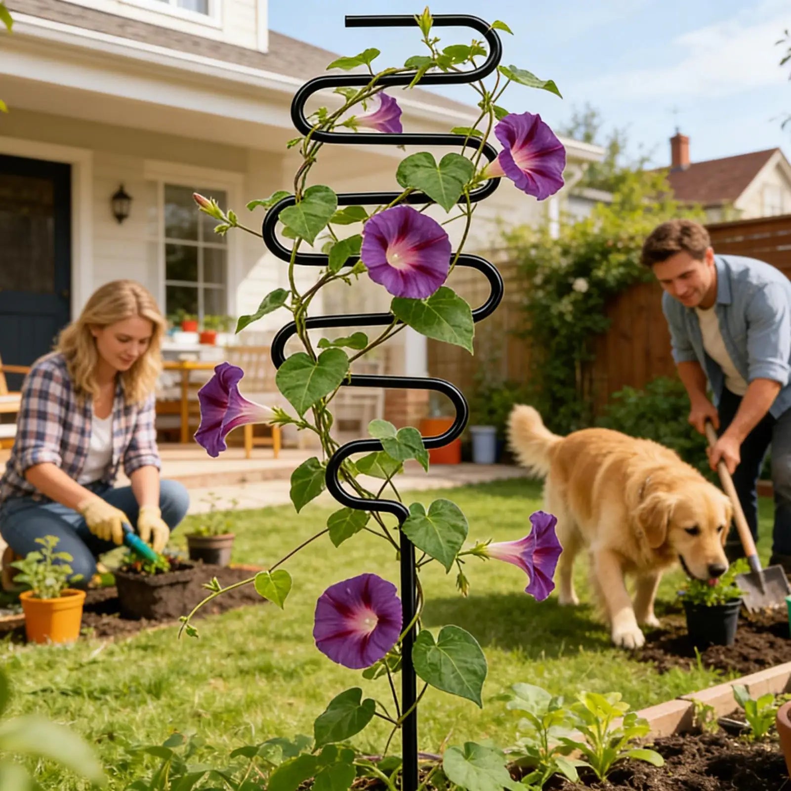 Metal Plant Support Stakes Trellis Rack Garden Climbing Frame Indoor