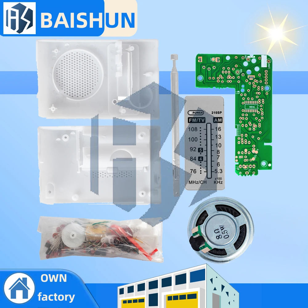 1 Set AM/FM Stereo Radio Kit (Model CF210SP): DIY Electronic Production Suite for Arduino Zpaxo Default Title