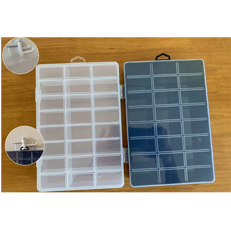 24 Grids Plastic Box Compartment Jewelry Organizer Box Eco-Friendly PP Transparent Jewelry Screw Box DIY Sewing Organizer Tools Zpaxo