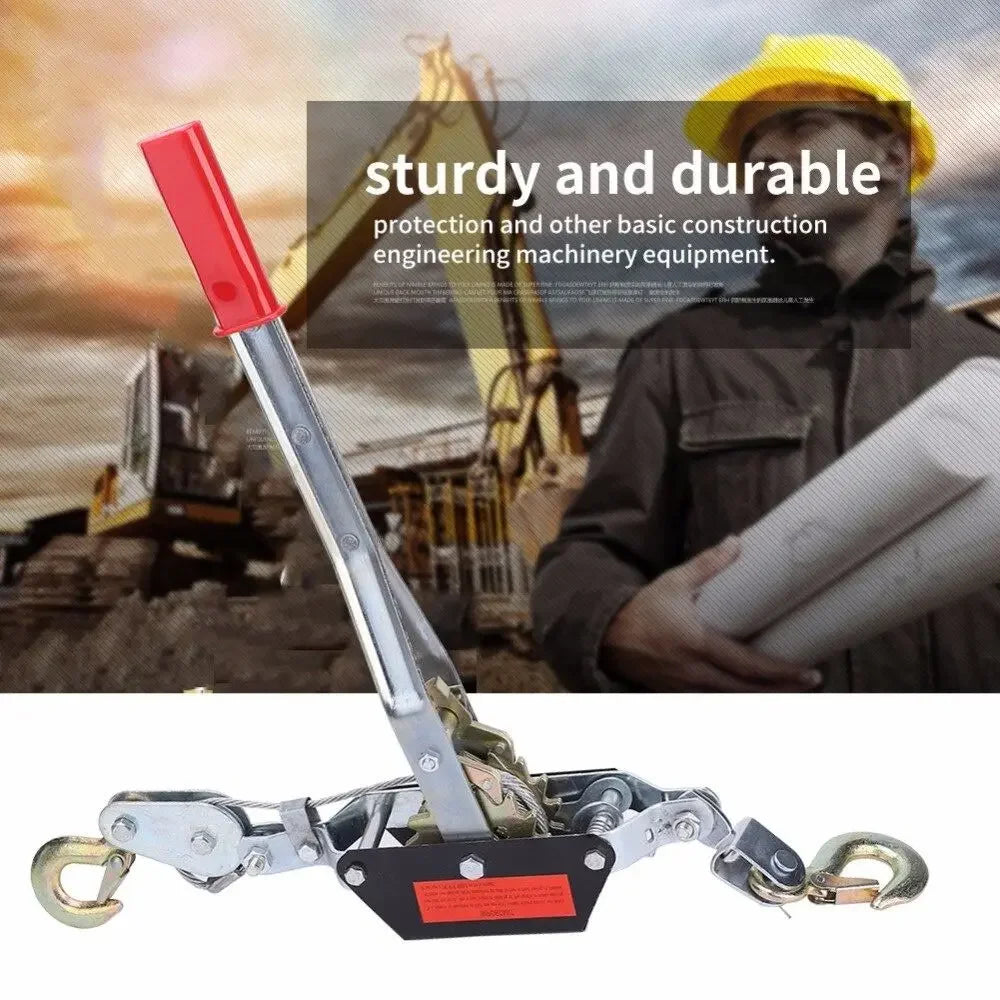 Double Hook Manual Winch Hand Lever Ratchet Mechanism Tightener Heavy Zpaxo