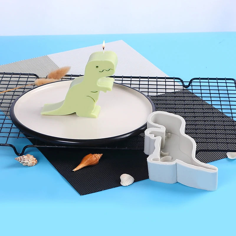 Dinosaur Elephant Giraffe Candle Silicone Mold DIY Frog Owl Rabbit Animals Chocolate Fondant Cake Mold Clay Plaster Soap Mking M Zpaxo