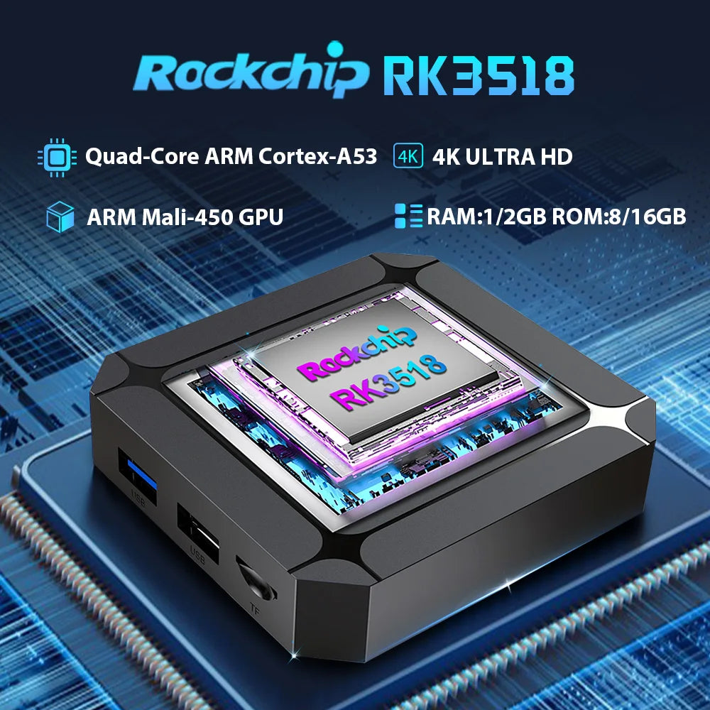 X96Q RK3518 Android14 TV BOX Quad Core Chip Wifi6 4K HDR Media Player Zpaxo