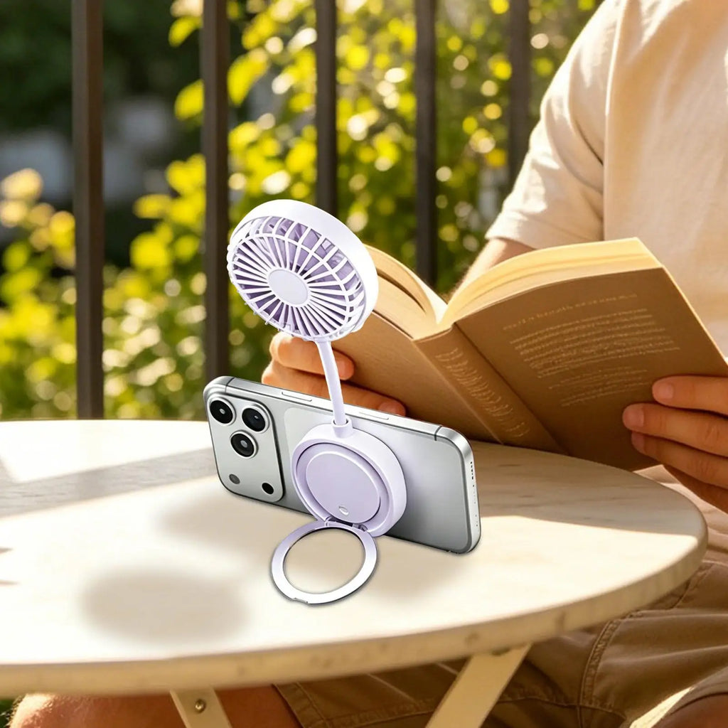 Magnetic Portable Fan Handheld Cooling Device With Phone Stand Rechargeable Mini Handheld Fan For Women Men Travel Cruise Picnic Zpaxo