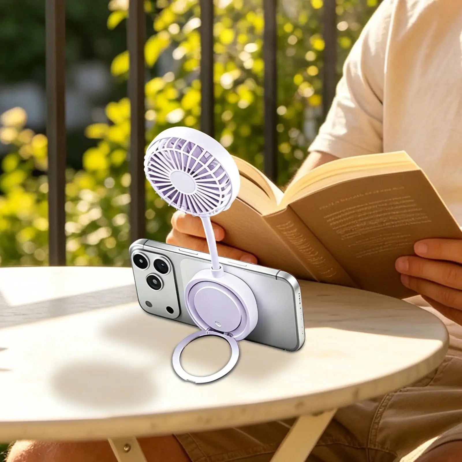 Magnetic Portable Fan Handheld Cooling Device With Phone Stand Rechargeable Mini Handheld Fan For Women Men Travel Cruise Picnic Zpaxo