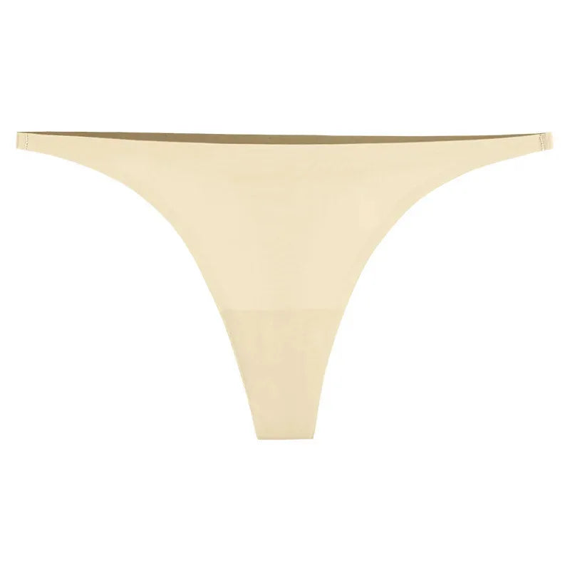 Ice Silk Seamless Thong Panties for Women – 1–4 Pack