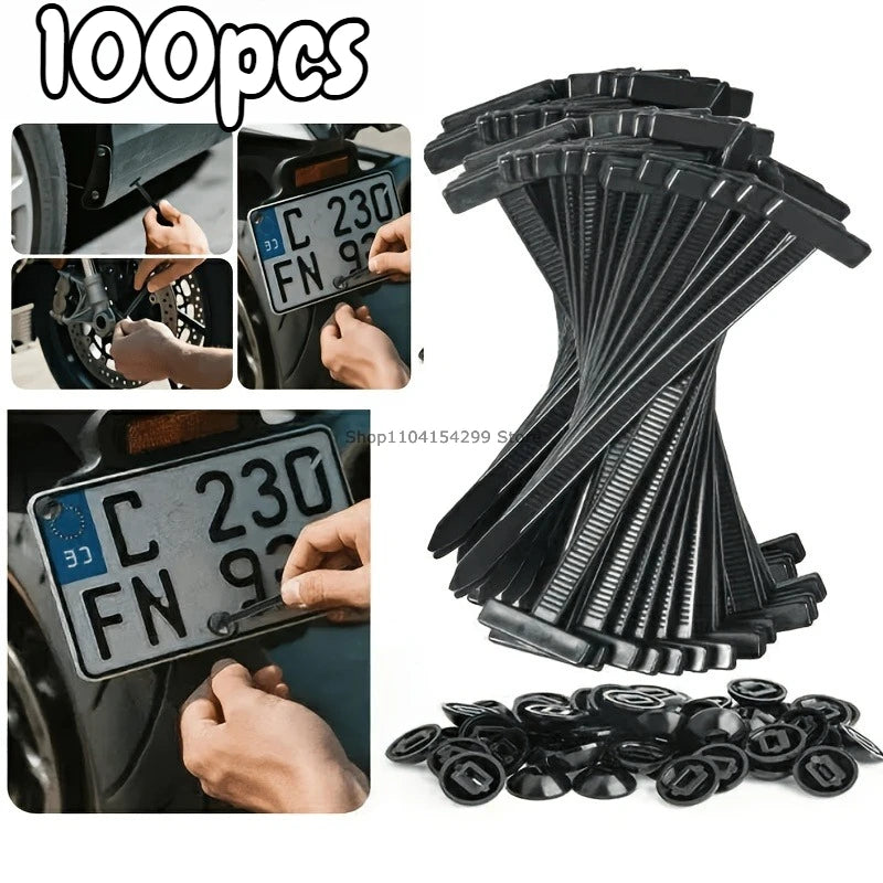 Car Nylon Cable Tie Buckles Universal Heavy Duty Self-Locking Zip Ties Holder with Pin Button Fasteners Car UV Resistant Ties Zpaxo