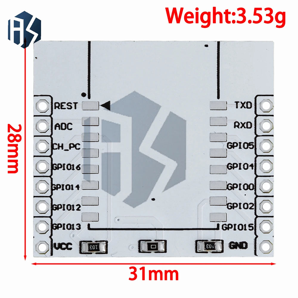 ESP8266 serial WIFI module adapter plate Applies to ESP-07 ESP-08 ESP-12E Zpaxo