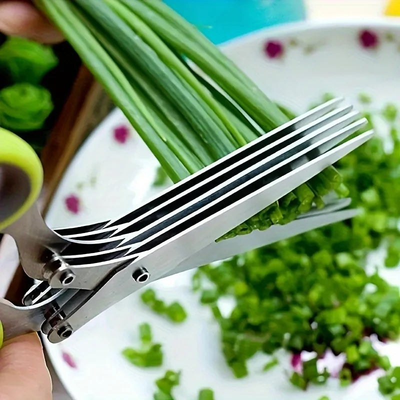 Multifunctional Stainless Steel Kitchen Scissors 5 Layers Quick