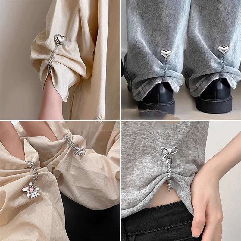 Women's Adjustable Clothes Clips Butterfly Decorations Instant Sleeve Zpaxo