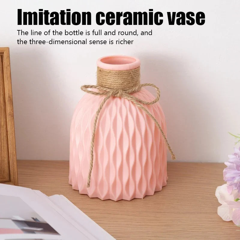 Water Ripple Vase Flower Pot Basket Twine Plastic Small Fresh
