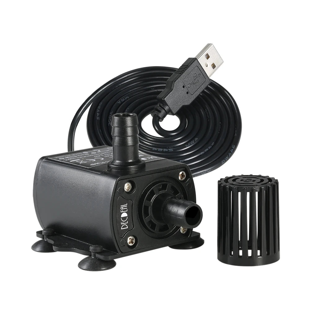 DC 5V 4.8W USB Ultra-quiet Mini Brushless Water Pump Waterproof Submersible Fountain Aquarium Circulating 300L/H Lift 300cm Zpaxo