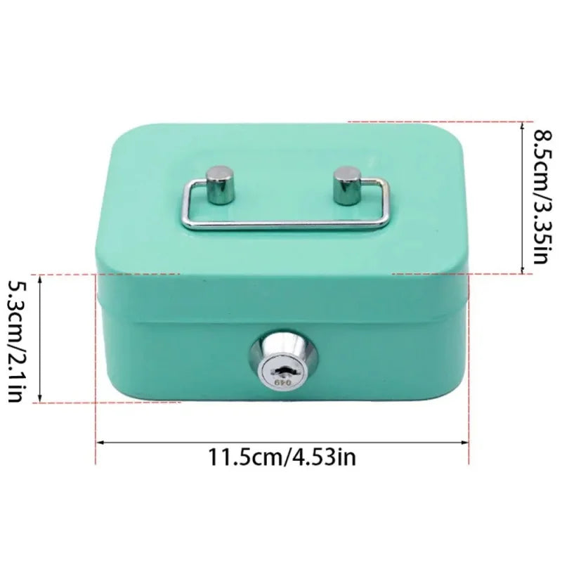 Money Boxes Lockable Keys Portable Made Metal Small Safety Lock