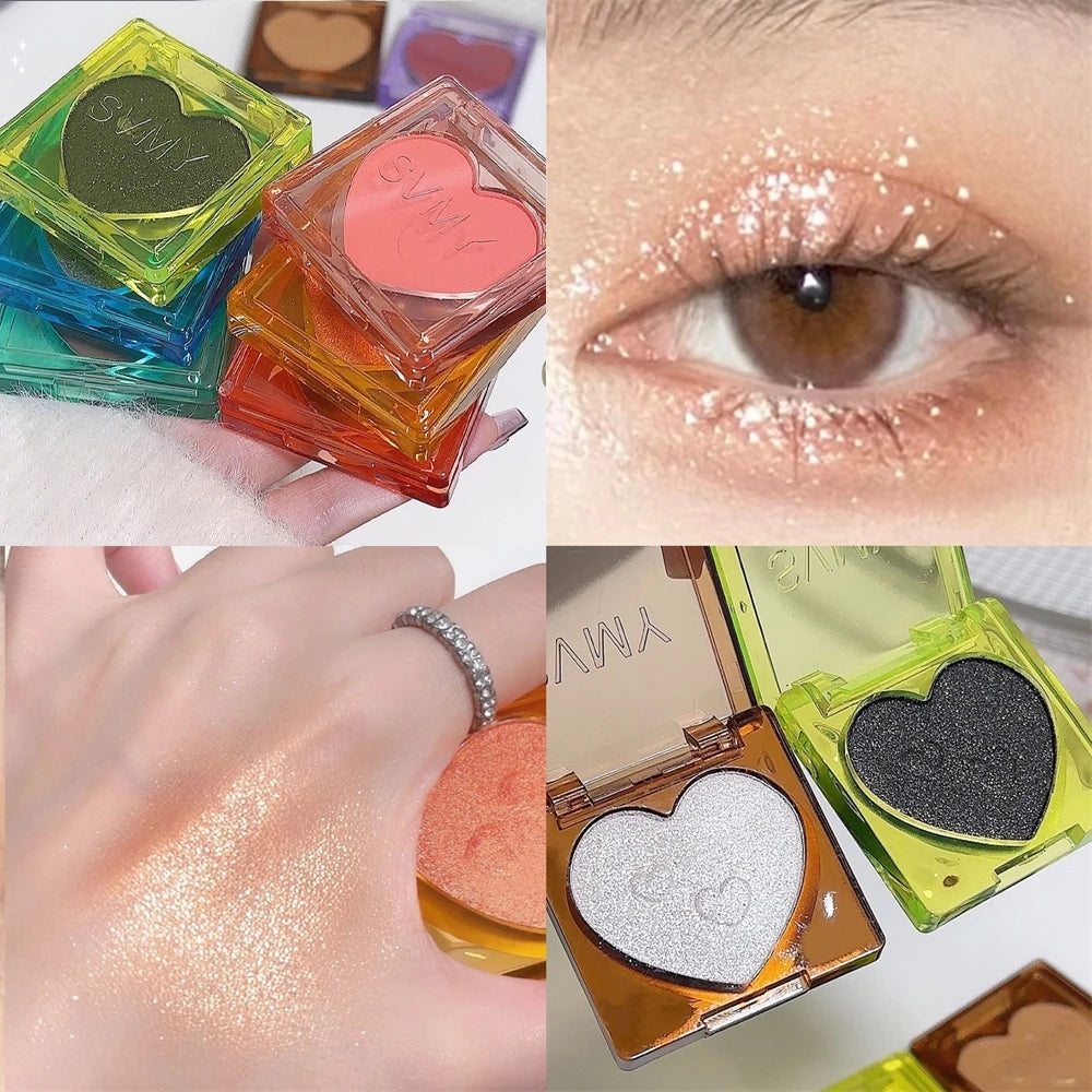 Single Color Glitter Eyeshadow Palette Pigmented Black White Shimmer Matte Brown Contour Powder Highlighter Glow Colorful Plate Zpaxo
