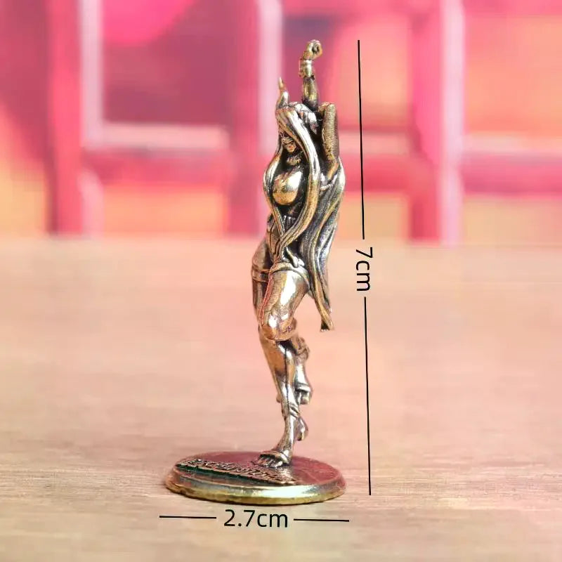 Desk Ornament Office Bookshelf Artistic Home Decor Vintage Brass Beautiful Lady Cat Statue Zpaxo