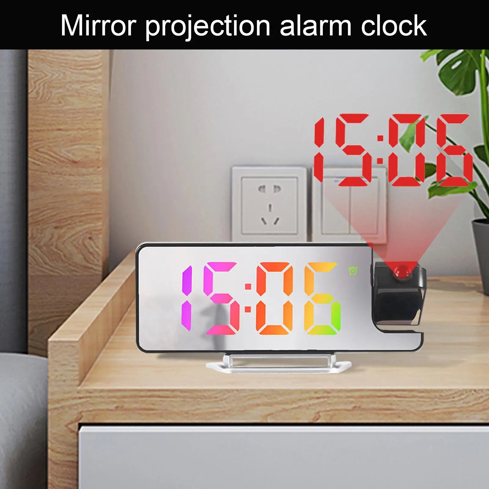 Digital Projection Clock Multifunctional Indoor Outdoor Alarm LED