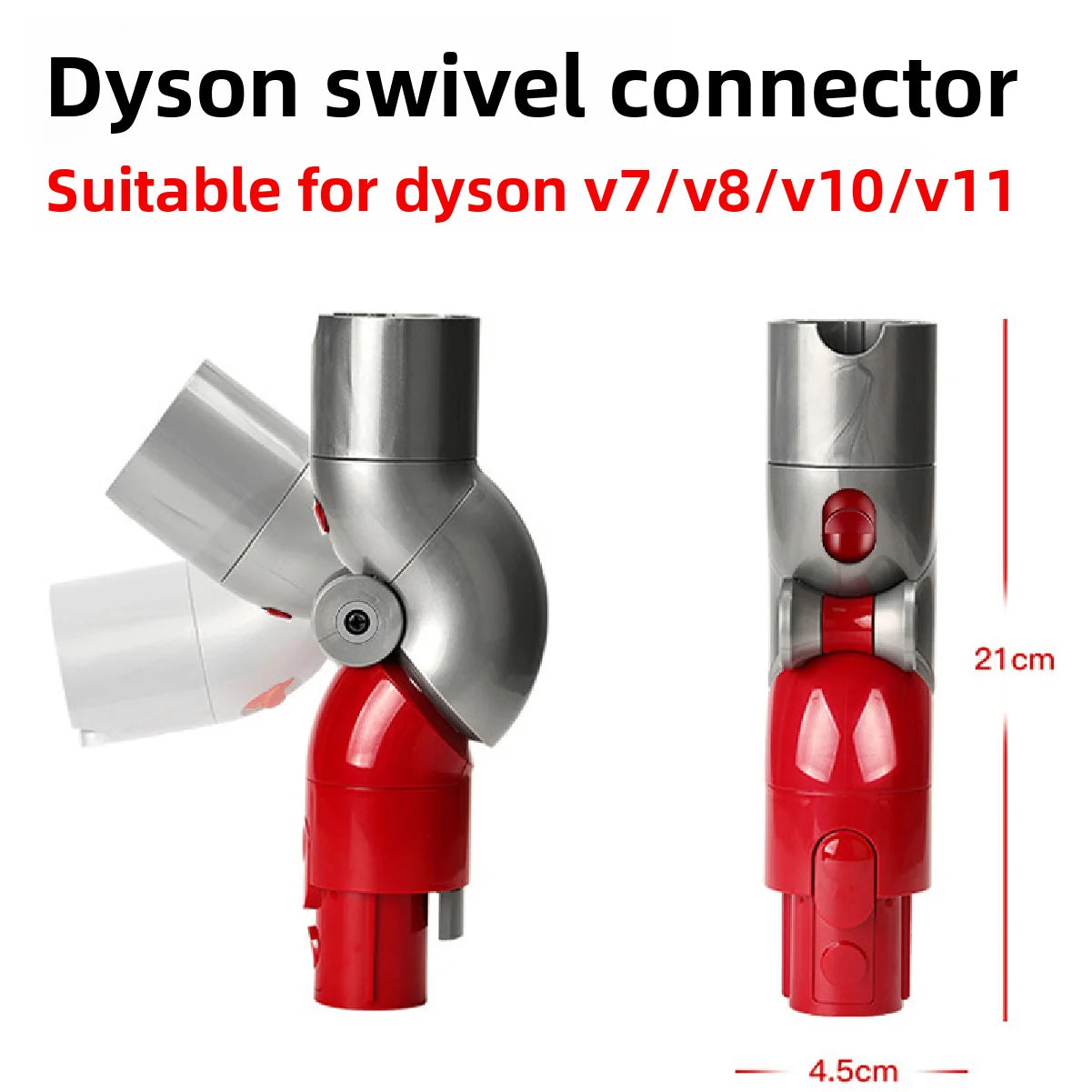 Swivel Steering Bottom Conversion Head Universal Adapter Connector Compatible with Dyson V7 V8 V10 V11 Cordless Vacuum Suction H Zpaxo