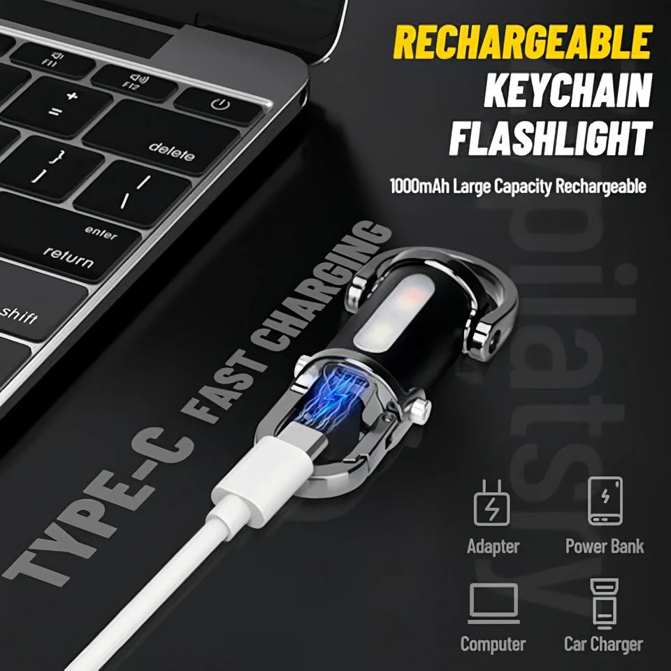 Mini USB Rechargeable LED Keychain Flashlight – Waterproof