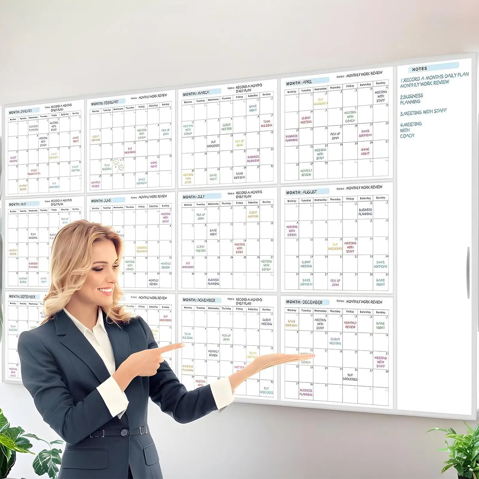 Erasable Large Wall Calendar – Reusable 12-Month Planner Dry Erase Wall Calendar Zpaxo Default Title
