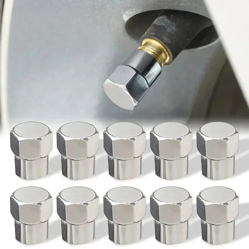 40-Pack Chrome Tire Valve Stem Caps with O-Ring – Universal Fit