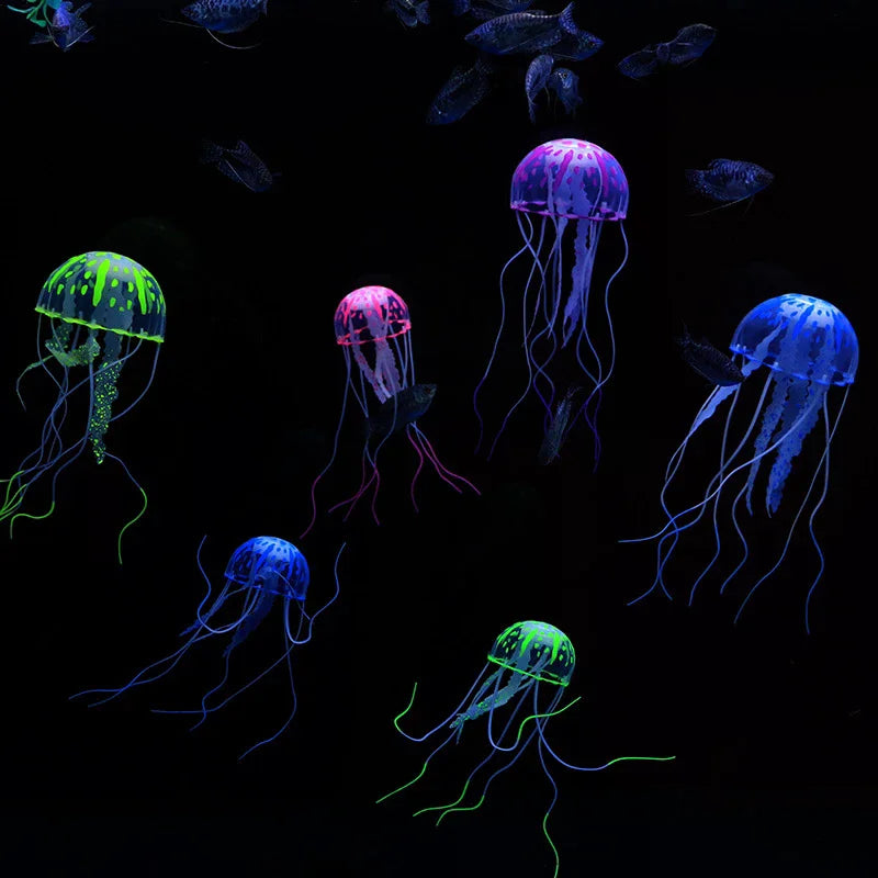 Creative Simulated Glowing Effect Jellyfish Aquarium Decoration Fish Zpaxo