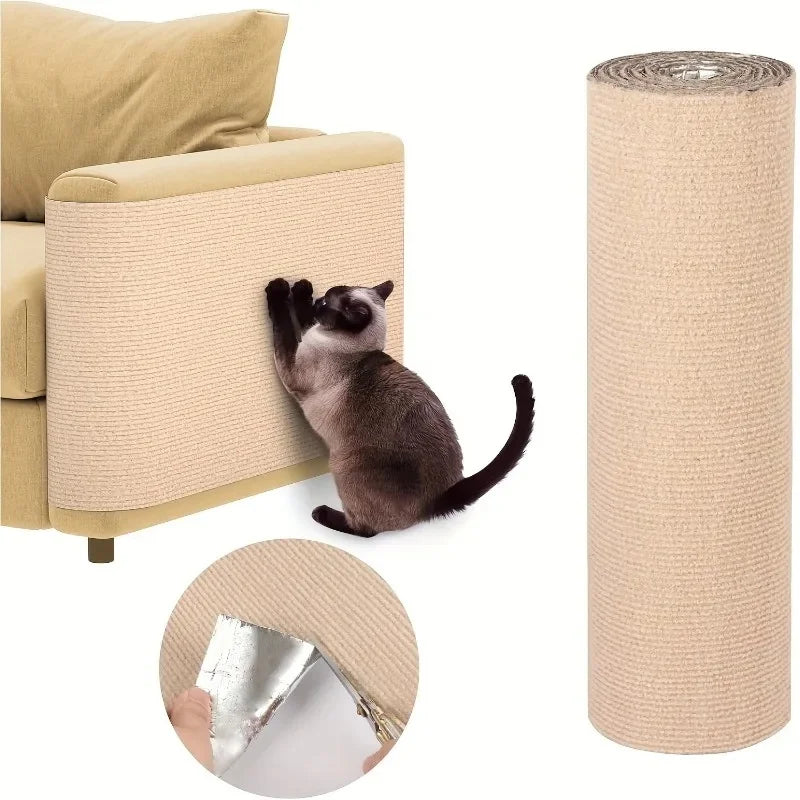 200x40CM Self-adhesive Cat Scratching Mat Protects Furniture Promotes