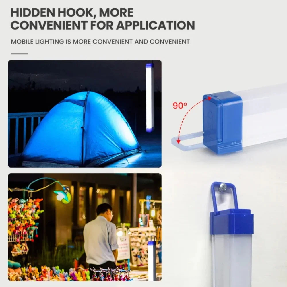 30CM LED Rechargeable Tube Light – Magnetic Camping & Emergency