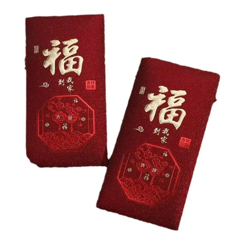 10Pcs/Pack Chinese Red Envelope Snake New Year Spring Festival Matte Hot Gold Red Bag Money Envelopes Red Packet Gift Envelope Zpaxo