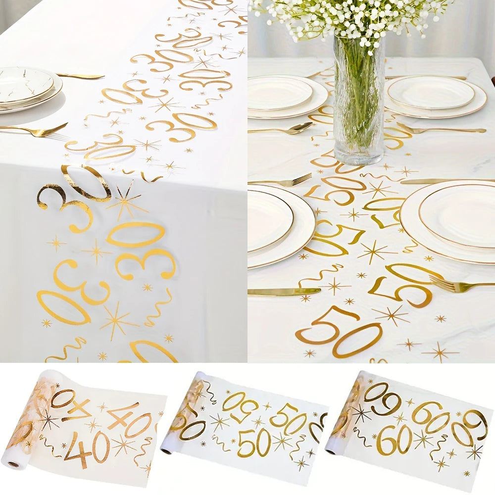 30th 40th 50th Birthday Table Runner Decor 30 40 50 60 Party Supplies