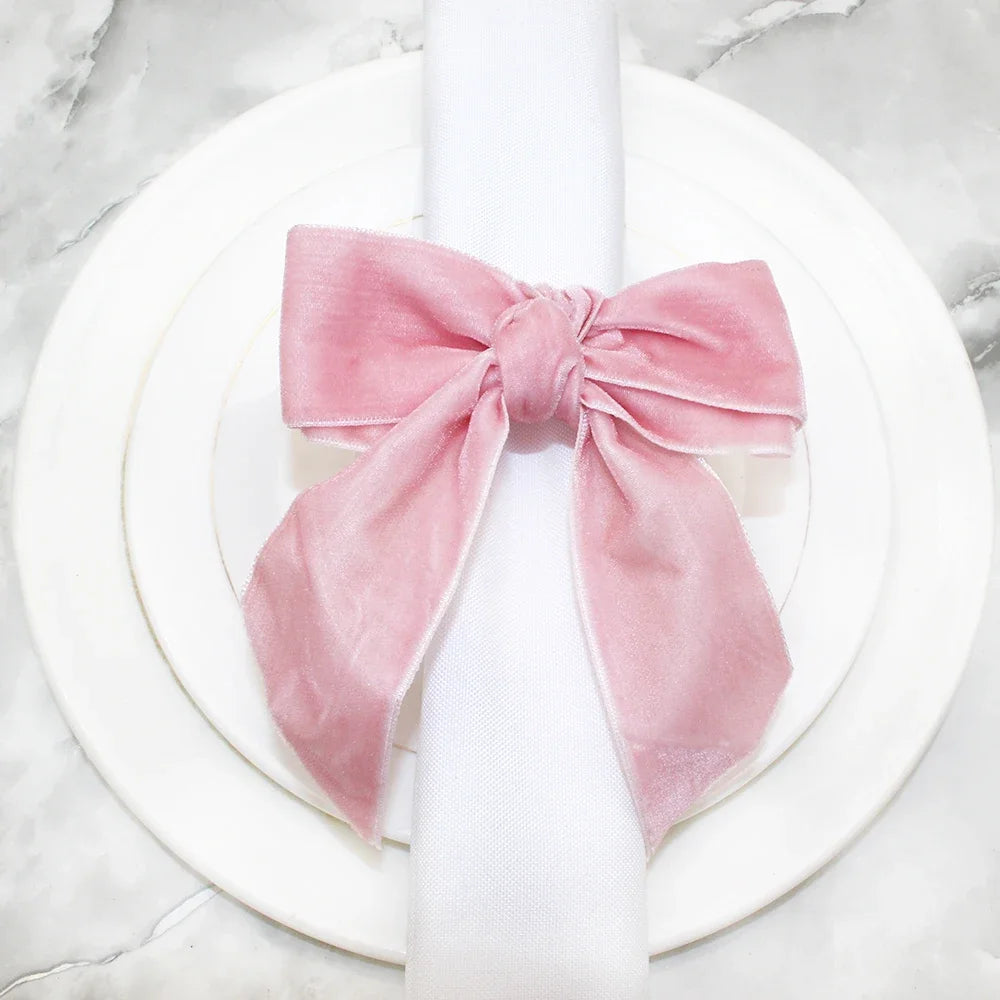Formal Satin Napkin Holders Bow Tie Design Wedding Tables Christmas