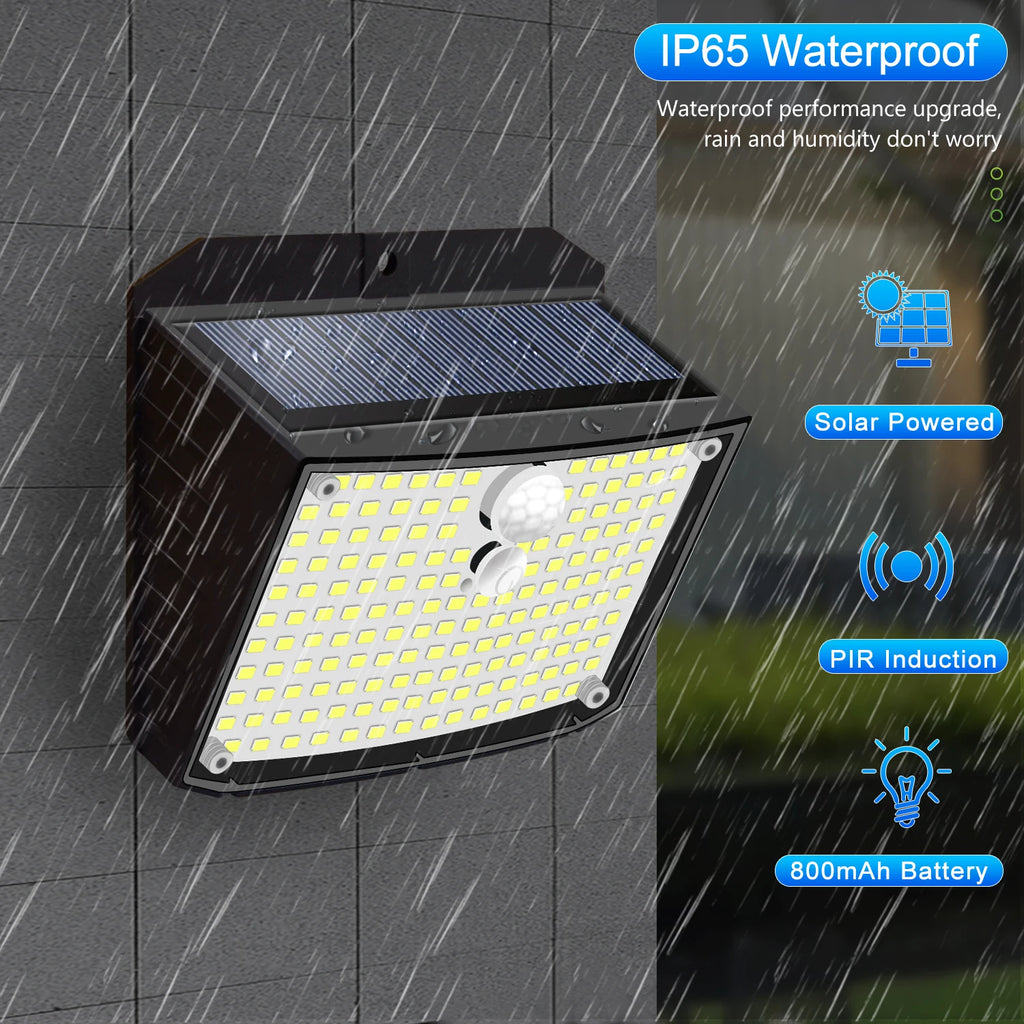 Solar Lights Outdoor 158 LED Wall Lamp Waterproof Wireless Motion Zpaxo