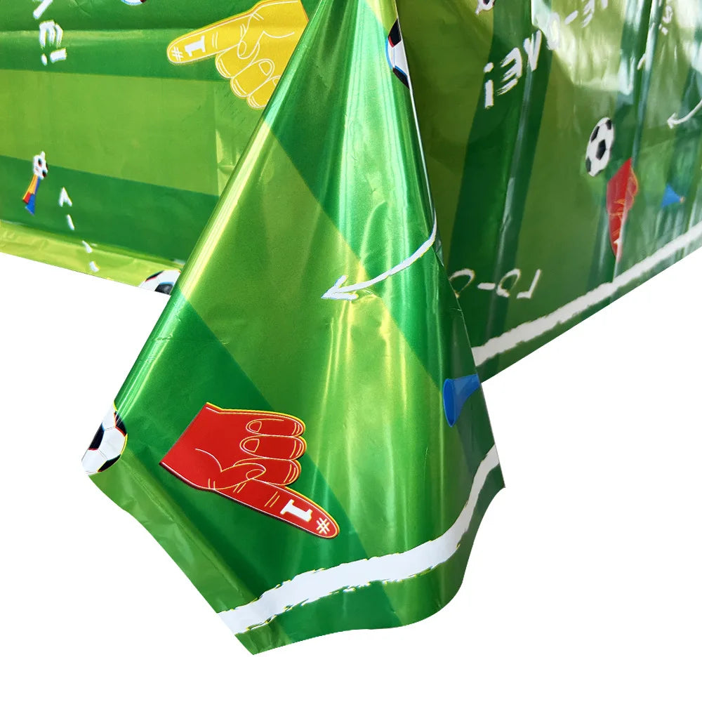 Disposable Football Theme Tablecloths Football Birthday Party Decorations Soccer Print Plastic Table Cover for Game Day Parties Zpaxo