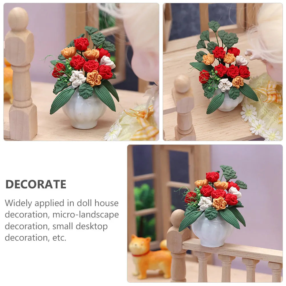 Mini Flower Pot Synthetic Resin Simulation Lifelike Desktop Decor
