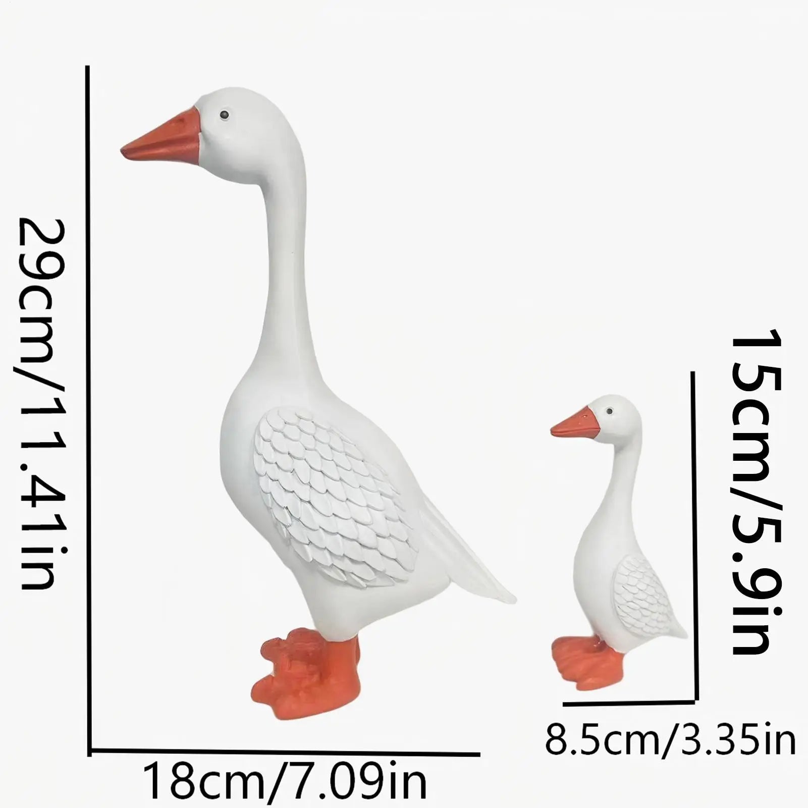 Goose Statue 2 Outdoor Animal Sculptures Yard Lawn Party Patio