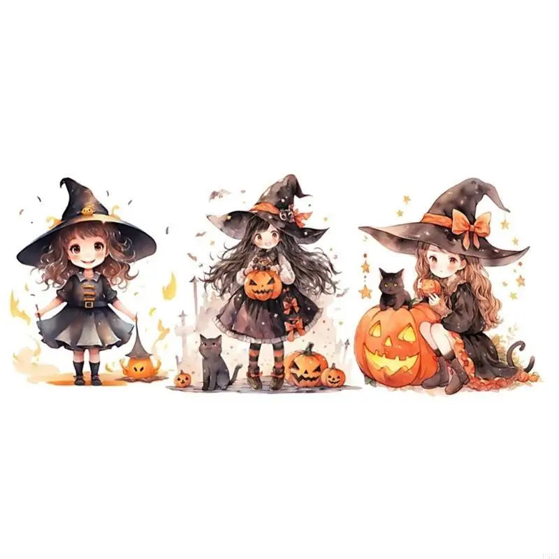 Halloween Party Decoration Sticker Glass Cup Cartoon Girl Pattern