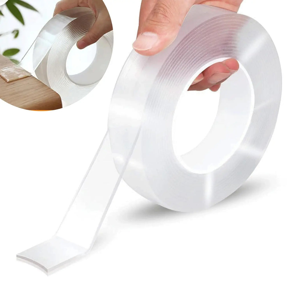 1/2/3/5M Nano Tape Double Sided Tape Transparent Reusable Waterproof Adhesive Tapes Cleanable Kitchen Bathroom Supplies Tapes Zpaxo 2M